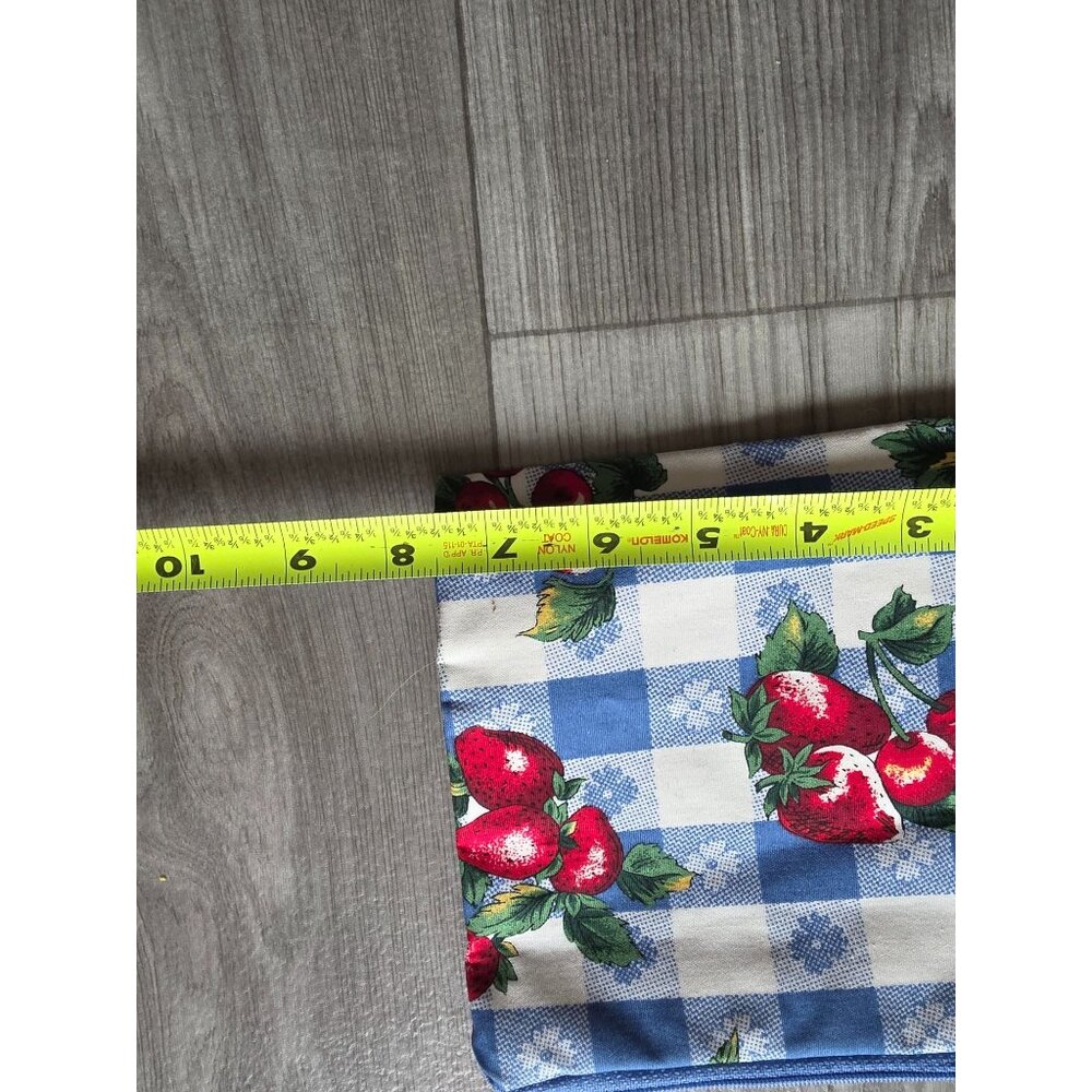 Strawberry & Cherry Patterned Zipper Pouch Makeup… - image 3